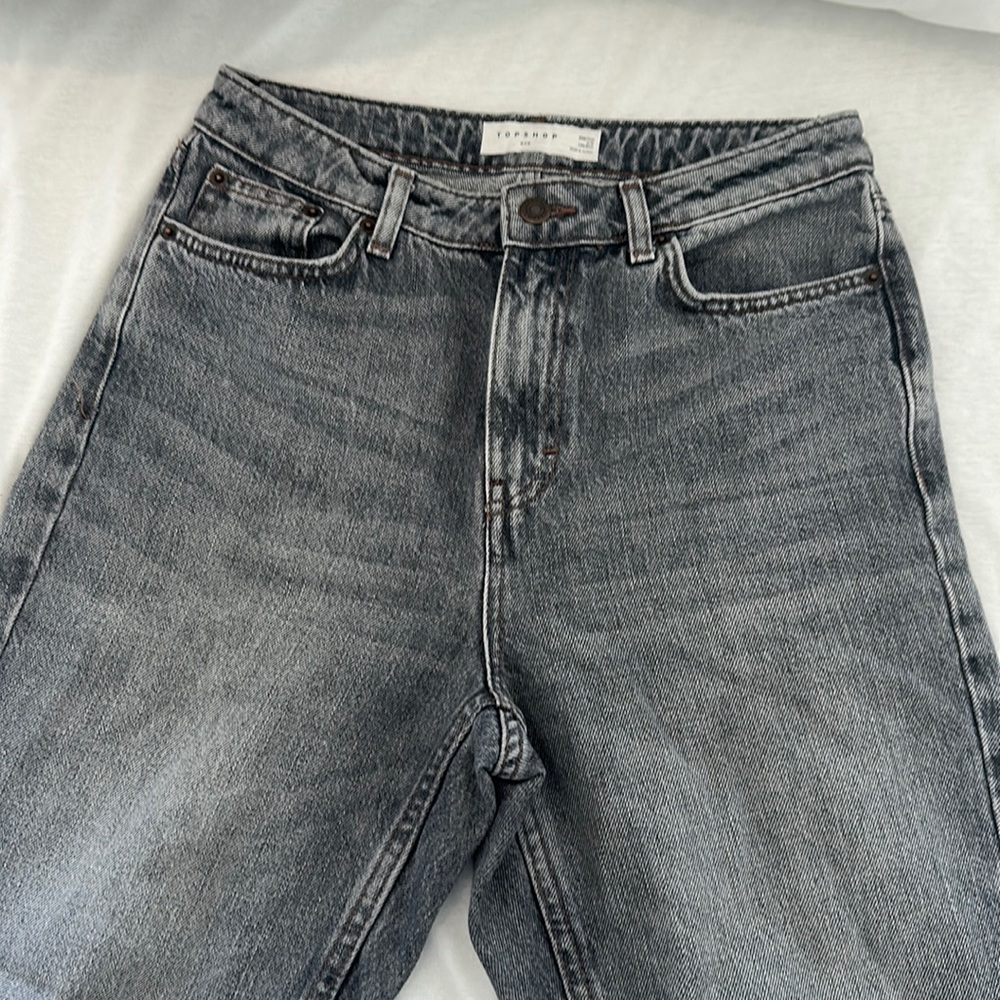 Topshop Gray Mom Jeans